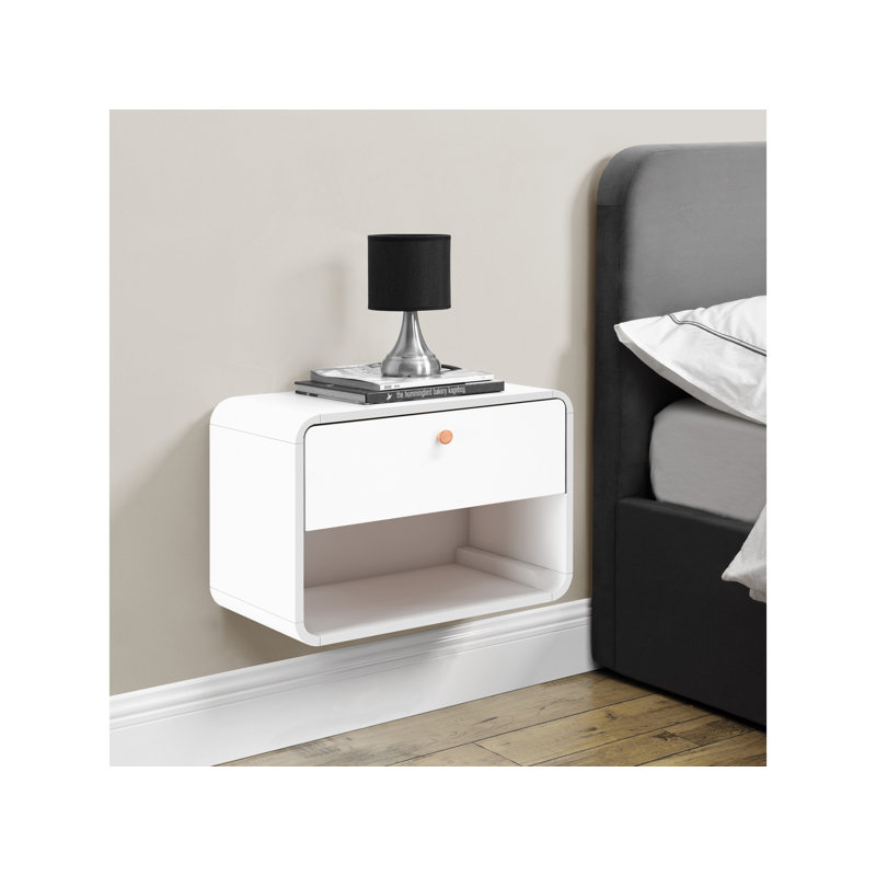 Camryn 51cm W Manufactured Wood Bedside Table, White