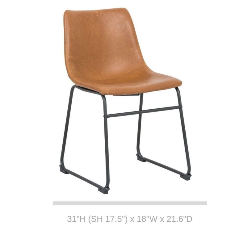 Chaise rembourrée Girardi, Brun clair