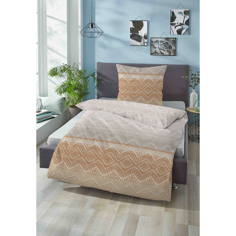 100% Cotton 57 TC 2 Piece Duvet Cover Set, 155 x 220 cm + 80 x 80 cm