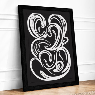 Flowing Curves Geometric - Framed Print