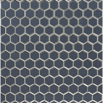 Carrelage mural en verre lustré 11 po x 12 po Rivella Hexagon