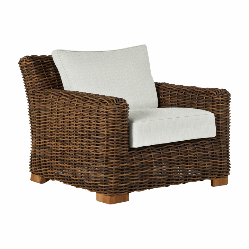 Montauk Patio Chair with Cushions, No Welt, Intermix Bark, Standard Plus