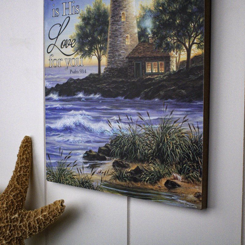 Enseigne de phare en bois avec support à corde