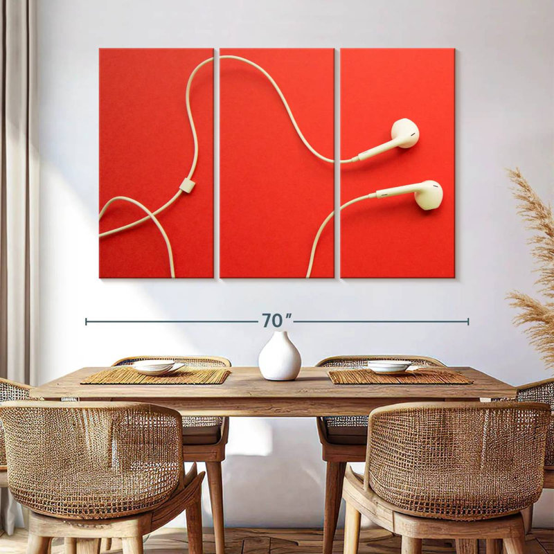 White Earphones, 24" H x 38" W