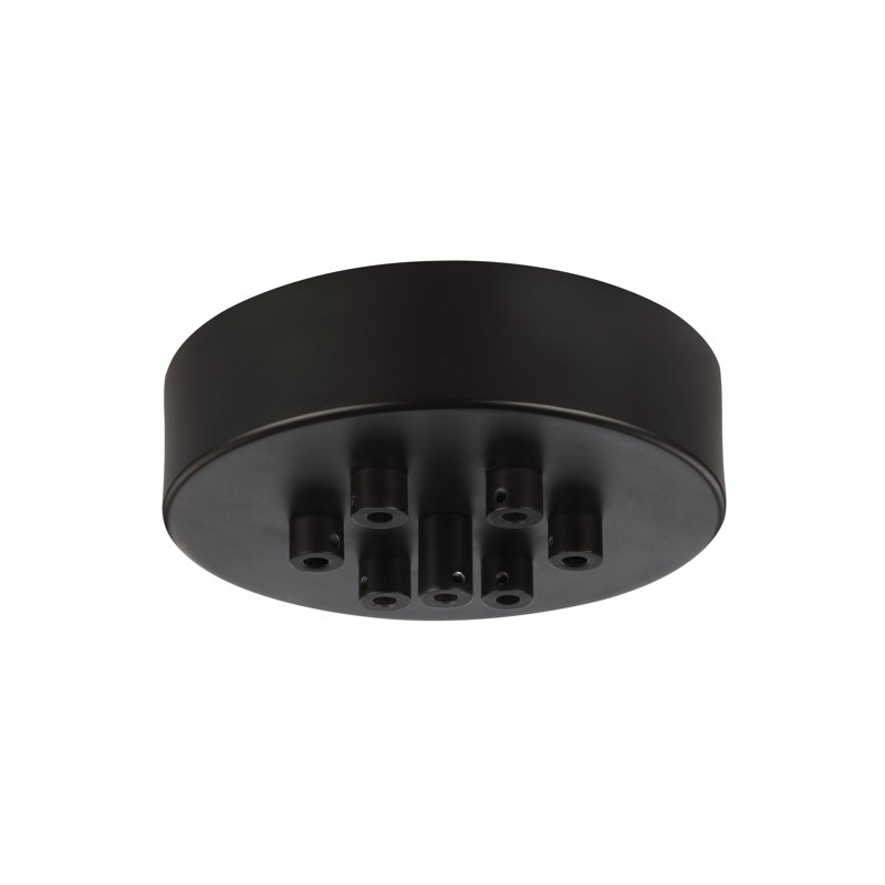 Luminaire suspendu pour une ampoule 7 lumières grappe Migel, Bronze huilé