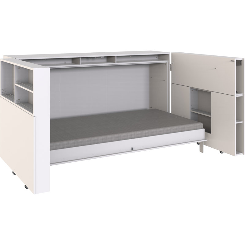 Carnahagh Foldable and Modular Floating Desk, White, White