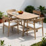 Ensemble de salle à manger d'extérieur moderne en bois d'acacia avec chaises rembourrées Oriel