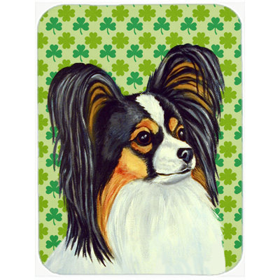 Caroline's Treasures Shamrock Lucky Irish Papillon St. Patrick's Day Portrait Glass Cutting Board