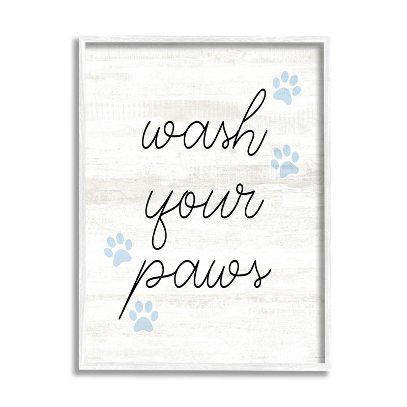 «Wash Your Paws Pet Shapes», art de la giclée encadrée par Lil 'Rue, H 14 po x l 11 po x P 1,5 po