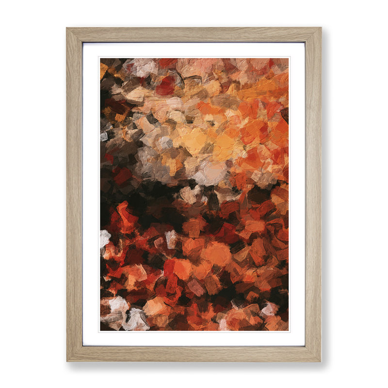 Always Belonging Abstract - Single Picture Frame Painting, 46cm H x 34cm W x 2cm D, Oak Framed
