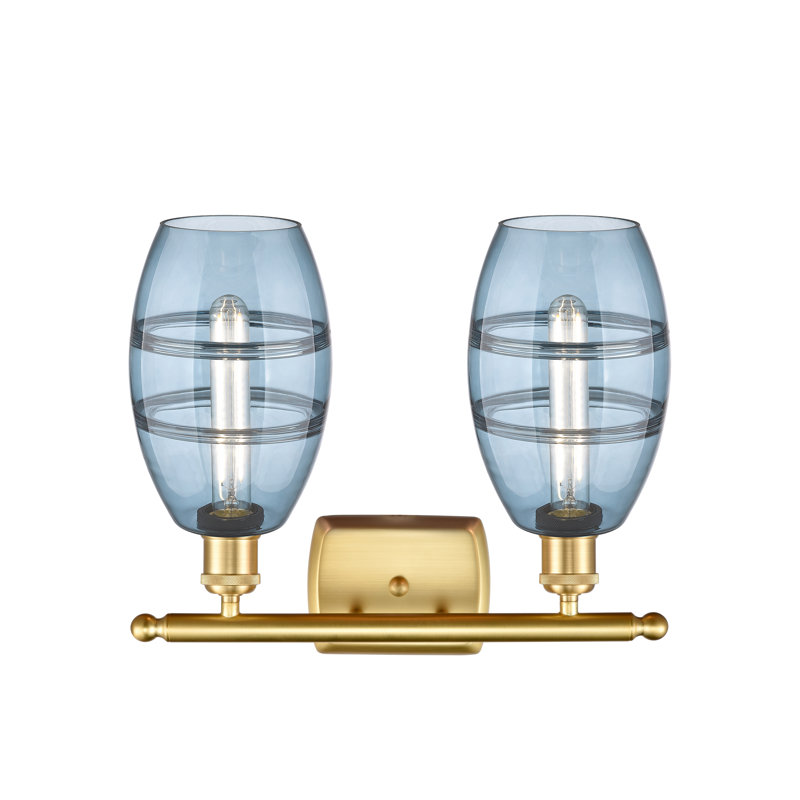 Bettylou 2 - Light Dimmable Vanity Light, Princess Blue, Satin Gold