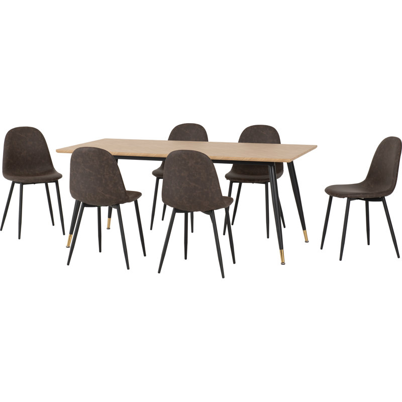 Addiemae 6 - Person Dining Set, Brown