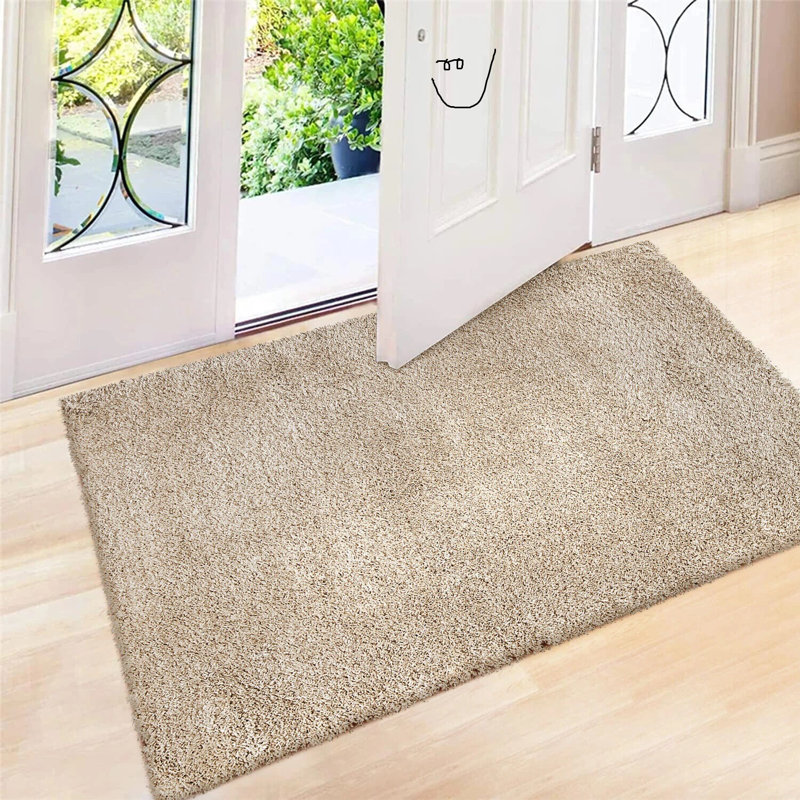 Solid Colour Shag Area Rug, Rectangle 60 x 110cm
