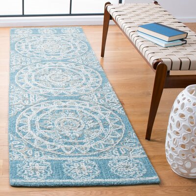 Barberton Oriental Hand-Tufted Wool/Cotton Blue/Ivory Area Rug -  Alcott HillÂ®, D5274E4236B24A578E9F10E698679777