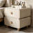 Modern Wooden Nightstand With 2 Sliding Drawers, Minimalist Design With Microfiber Leather Accents, Small Bedside Table For Bedroom Use