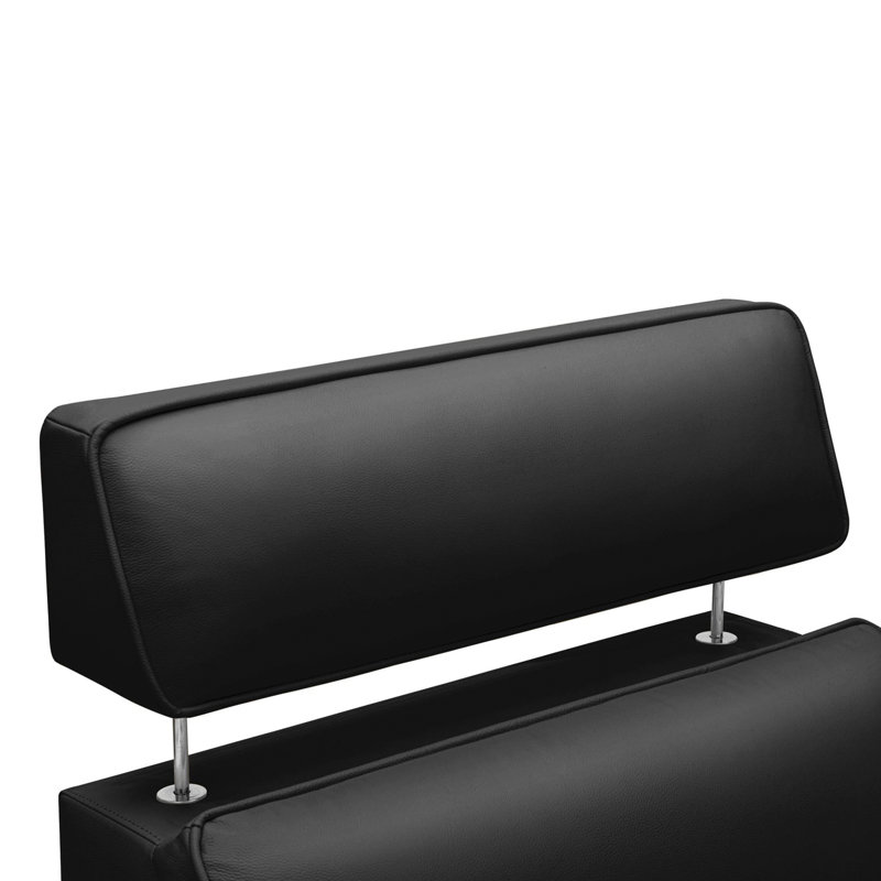 Lesley Top Grain Leather Single Recliner Seat, Black, Black