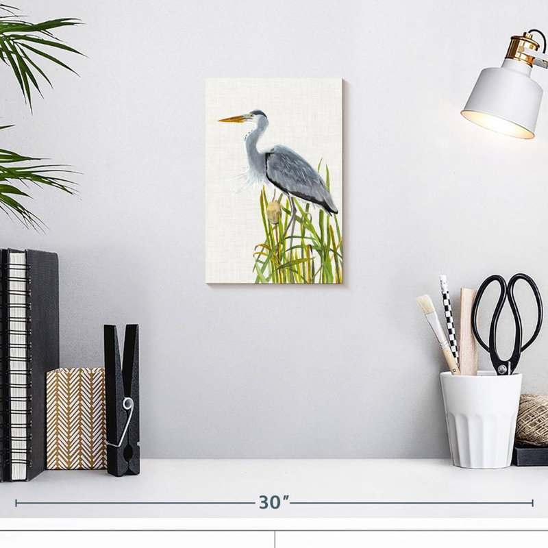 Brampt oiseaux d'eau et quenouilles II, H 12 po x l 8 po