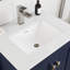  London 24 po Meuble-lavabo simple bleu avec comptoir en quartz de Carrare et lavabo encastré en porcelaine-252001676