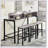 59 Inch Farmhouse Bar Table with Power Socket, LED Light, and 3 Saddle Stools for Living and Dining Rooms