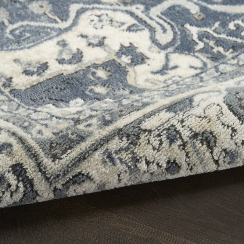 Graelyn Navy Ivory Vintage Indoor Rug, Rectangle 2'2" x 3'9"