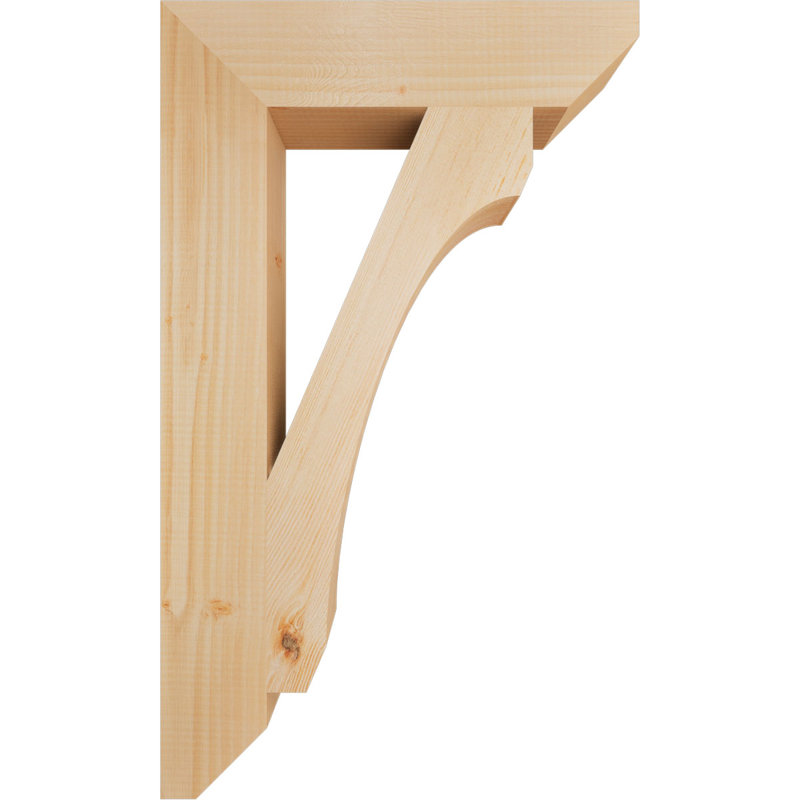 Wood Bracket/Corbel, Douglas Fir (Smooth), 30" H x 3.5" W x 18" D