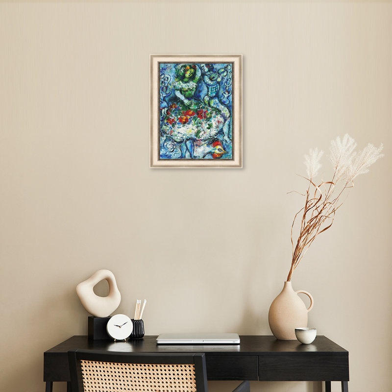 " Dance-hostest " by Marc Chagall Print, 22"x28", White Oak & Mineral Grey