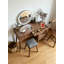 Coiffeuse et tabouret de maquillage en bois avec porte en verre et tabouret