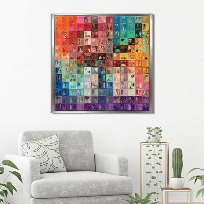« arc-en-ciel modern mosaïque », reproduction d’art sur toile encadrée