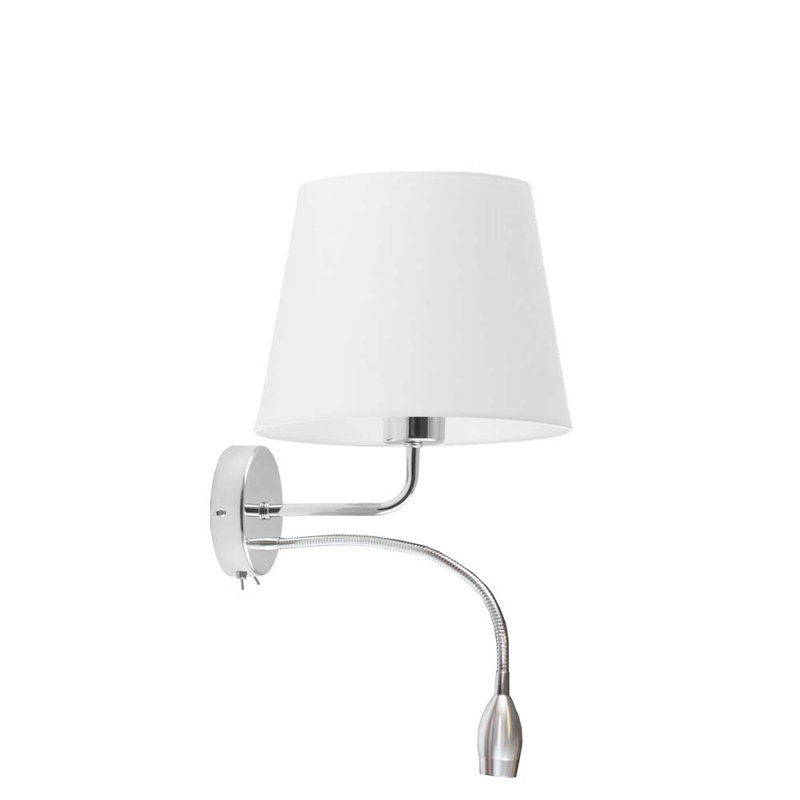 Imperia LED Armed Sconce, White, Chrome