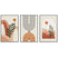 «Mid Century Modern Boho Sunny Desert Plants», ensemble de 3 impressions sur toile à cadre flottant-73721070-73721072