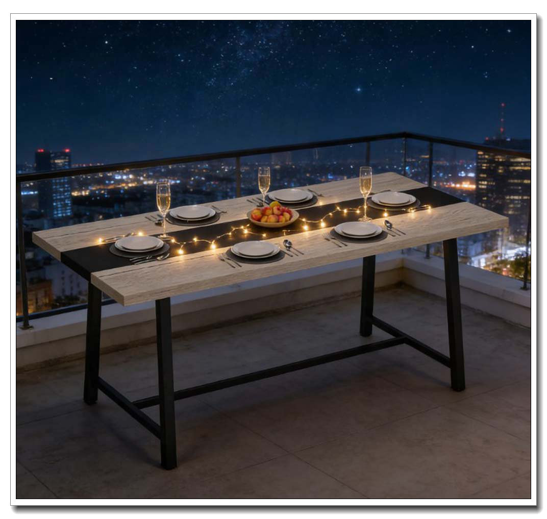Wayfair Rustic Table George Oliver Industrial Rustic Wood Grain Steel Leg Dining Table | Wayfair