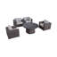 Ensemble de conversation modulaire avec coussins 6 pièces Alieyah Big Firepit Brown