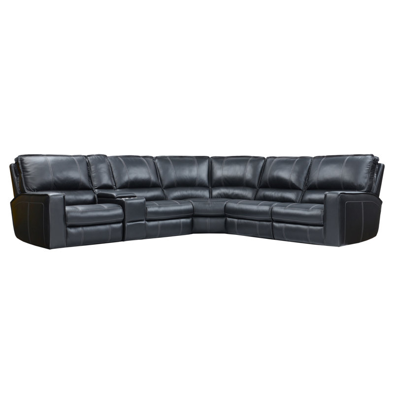 Azyah Upholstered Power Reclining L-Shaped Sectional Symmetrical, Verona Black