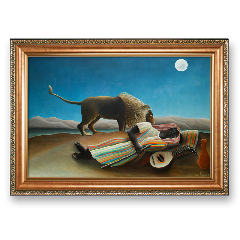 The Sleeping Gypsy par Henri Rousseau Dimensions du cadre: 28,5 x 20,5 pouces, taille de l'image: 24 x 16 pouces