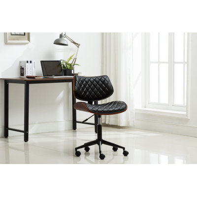 Kasse Faux Leather Mid-Century Office Chair