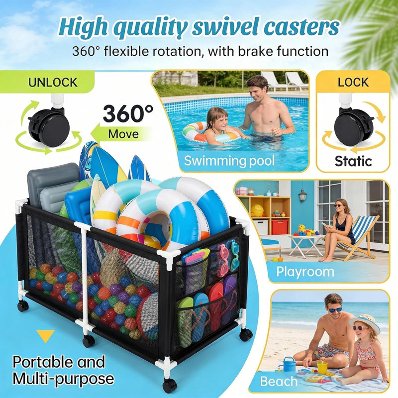 280 Gallon 69" Pool Storage Bin XXL Extra Large Swimming Pool Float Storage Bin