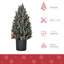 Arbre de Noël miniature avec pointes floquées et décorations des Fêtes, pomme de pin décorative