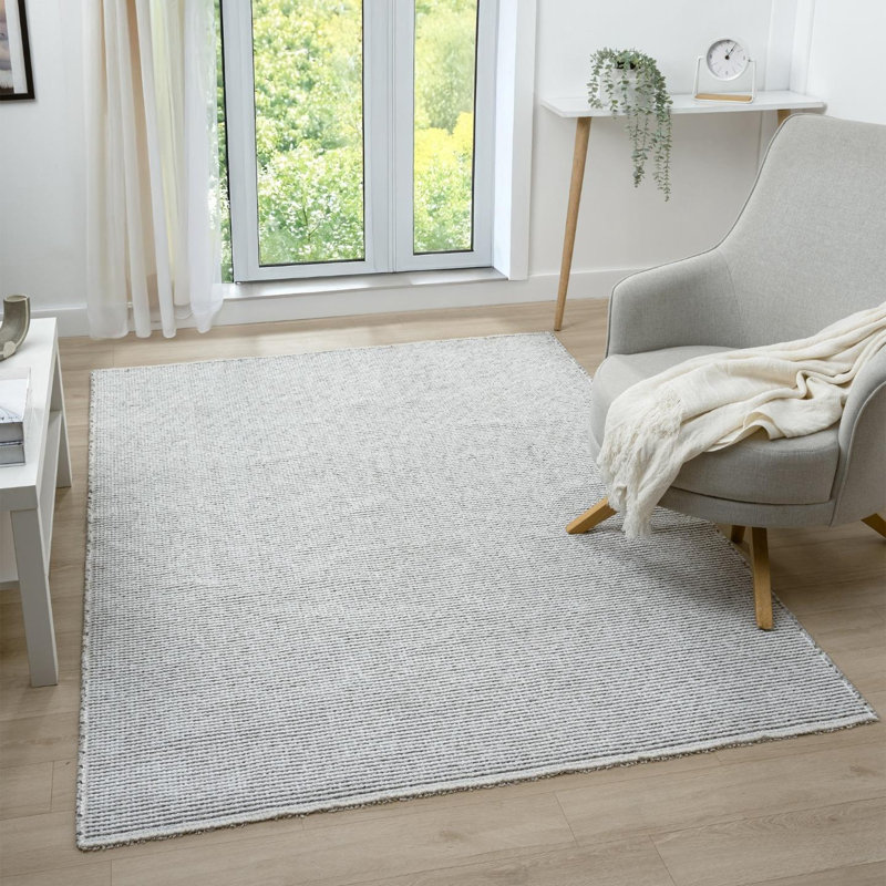Two Tone Fringed Area Rug, Rectangle 6' x 9'