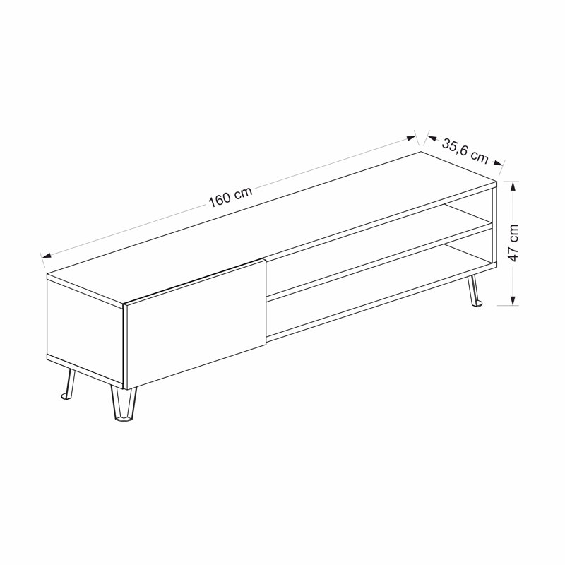 Edmonds TV Stand for TVs up to 70", Oak/Anthracite/Brown