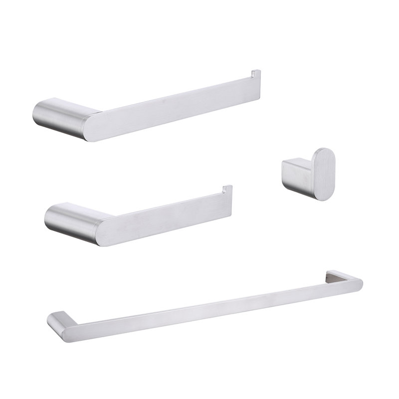 4 - Piece Bathroom Hardware Set, Brushed