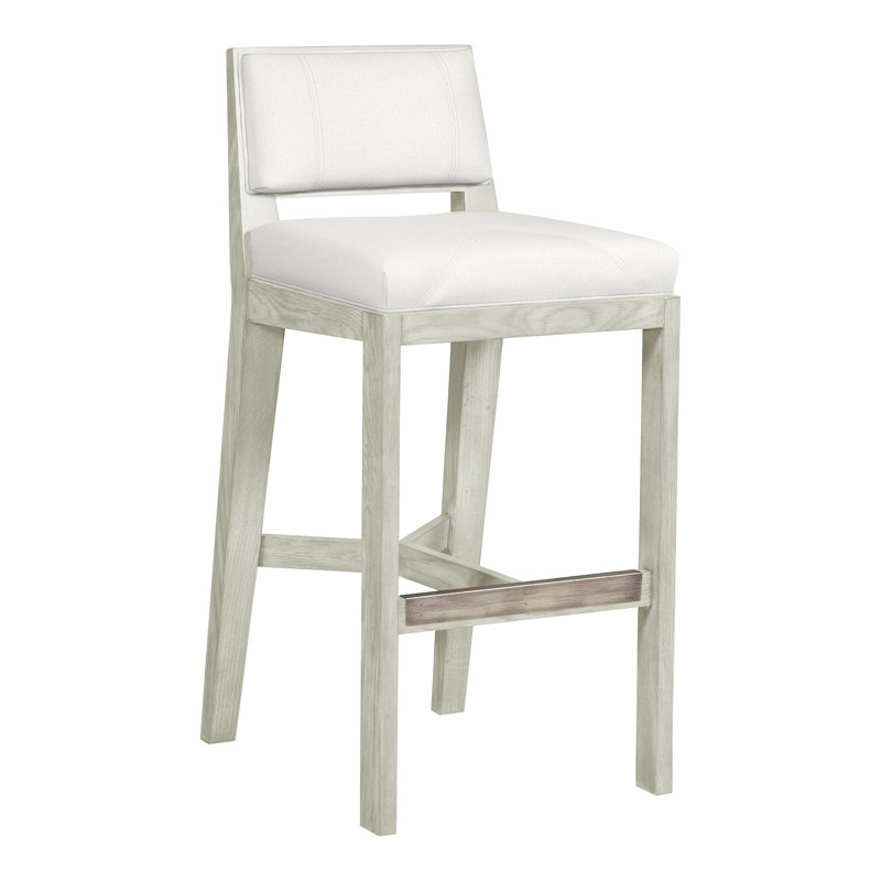 Scoville By Thom Filicia Upholstered Counter Stool with Solid Wood Frame, Wrenn, Kempsey Sheepskin