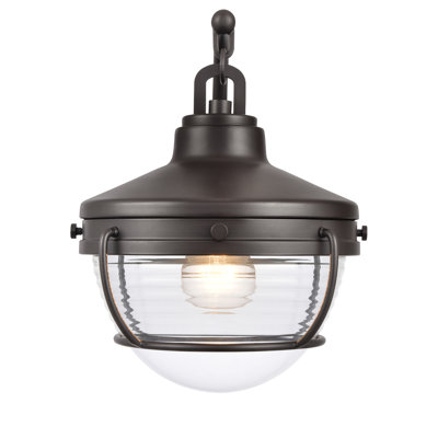 Ginel 12'' High 1-Light Outdoor Post Light - Oil Rubbed Bronze