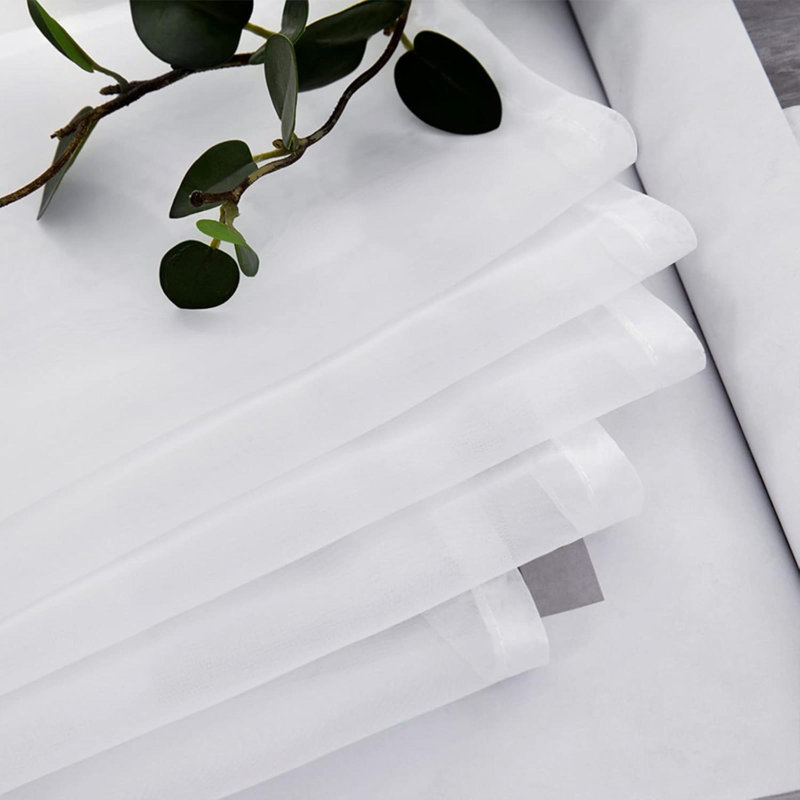 Kitchen Curtains  2 Panels Sheer Voile Tiers With Rod Pocket For Windows Light Filtering Short Drapes For Kitchen Bathroom