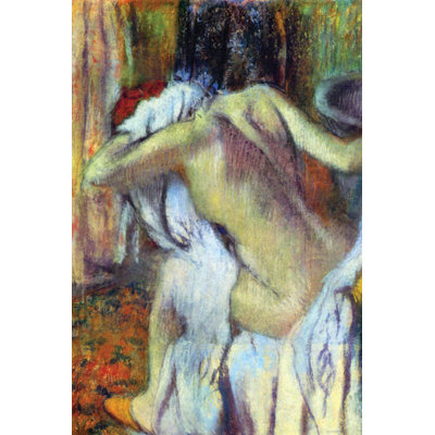 After Bathing by Edgar Degas Framed Painting Print on Wrapped Canvas