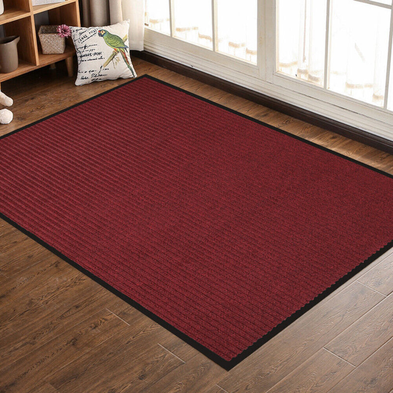 Tapis d'entrée antidérapant extérieur Aigan, Vin rouge, Rectangle 3 pi 11 po x 4 pi 11 po