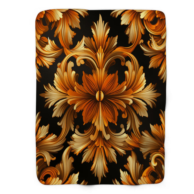 Baroque Decor - Couverture sherpa de qualité supérieure 1 pièce, Lit simple