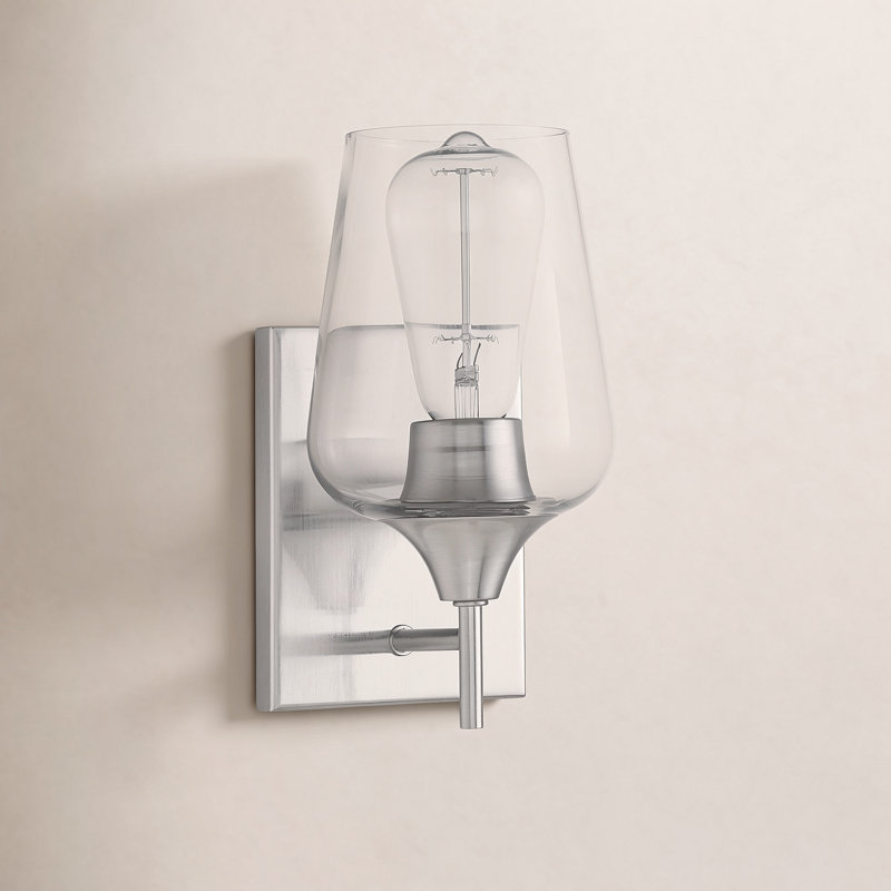 Applique murale articulée 1 lumière Breena, Nickel satiné, Clear