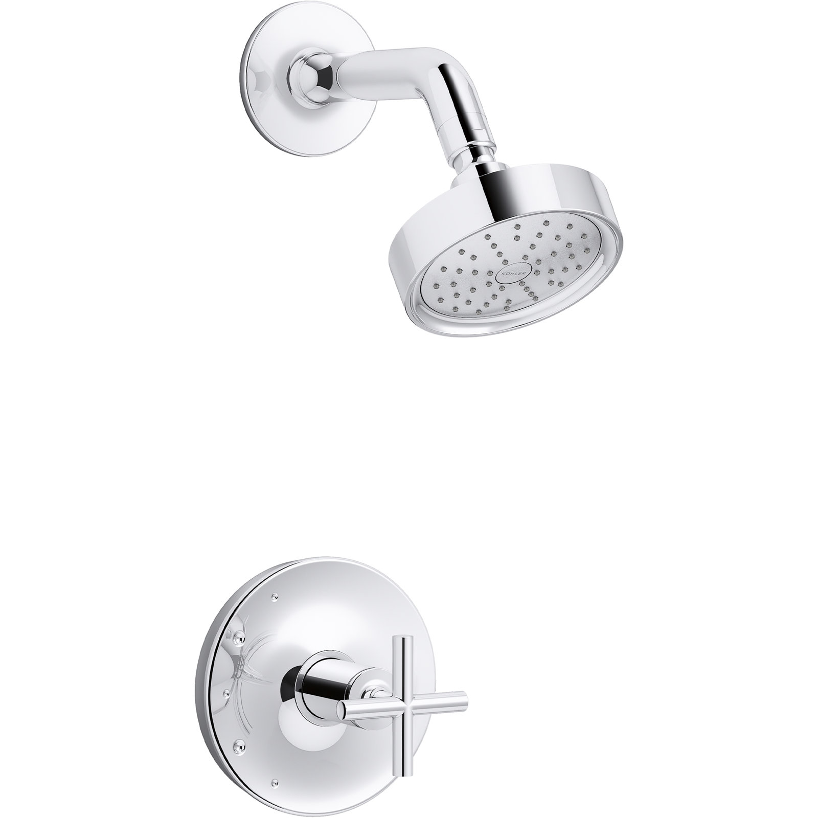 Purist Shower Trim, Polished Chrome, Cross Handle