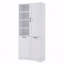 Armoire de rangement de salle de bain avec portes et tiroirs, panier à linge inclinable, plusieurs espaces de rangement, style autoportant, tablettes ouvertes, tablettes réglables-466738203
