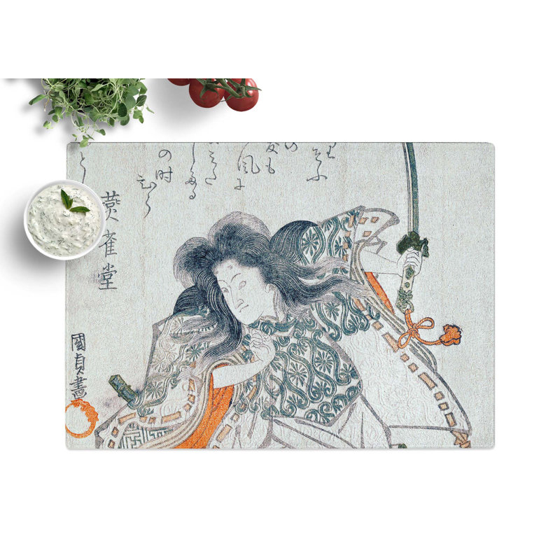 Tempered Glass Tokihira by Utagawa Kunisada Chopping Board, 39 cm x 28.5 cm